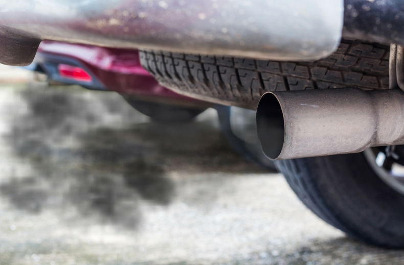 Close-up of vehicle exhaust emissions