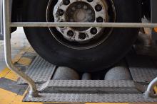 Close-up of HGV Brake Test